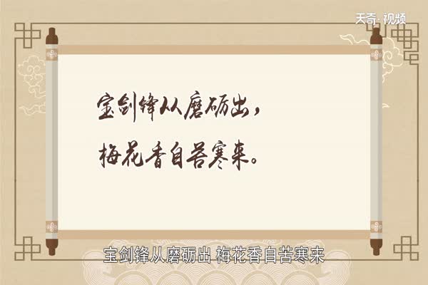 宝剑锋从磨砺出,梅花香自苦寒来是什么意思 宝剑锋从磨砺出,梅花香自苦寒来的含义