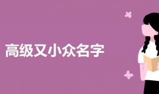 高级又小众名字 小众而高雅的昵称