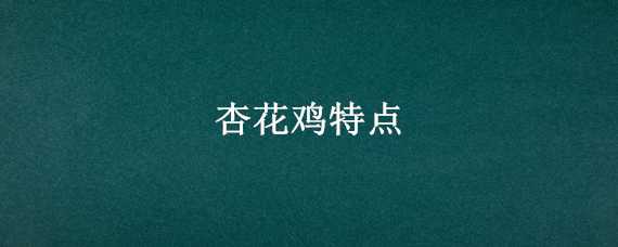 杏花鸡特点（什么叫杏花鸡）