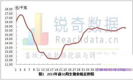 2013年第50周全国生猪价格震荡下跌 2013年猪价回顾
