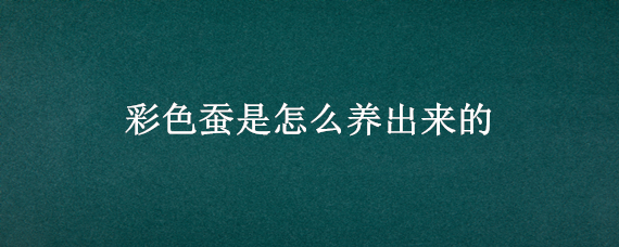 彩色蚕是怎么养出来的（彩色蚕是怎么养成的）