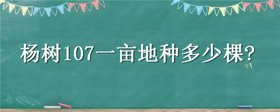 杨树107一亩地种多少棵（107杨树一亩地栽多少棵）