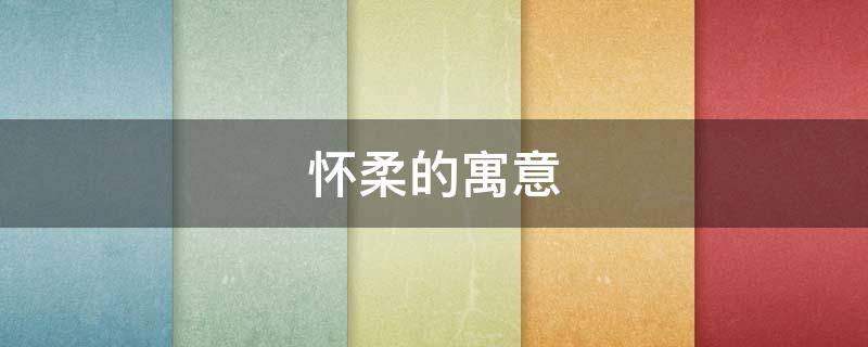 怀柔的寓意（柔怀的意思）