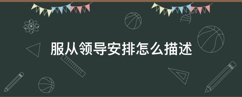 服从领导安排怎么描述（服从领导安排怎么描述自己）