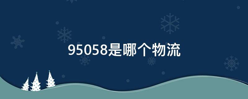 95058是哪个物流 95058物流单号查询
