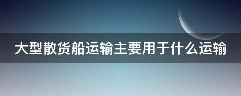 大型散货船运输主要用于什么运输（大型散货船运输主要用于什么运输业务）