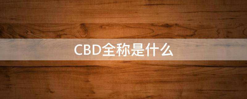 CBD全称是什么（district）