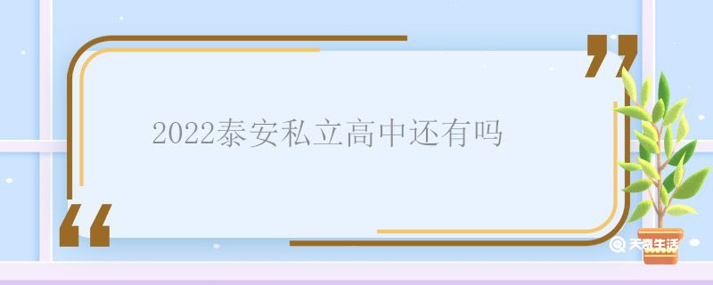2022泰安私立高中还有吗 2022泰安私立高中有哪些