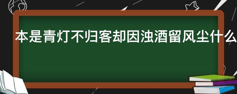 本是青灯不归客却因浊酒留风尘什么意思